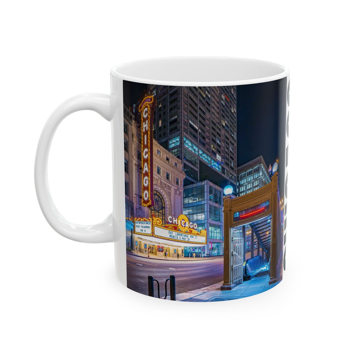 Chicago Coffee Mug, Coffee Gift for Her or Him, Coffee Cup Custom, Kitchen Decor, Small Office Gift, Gifts for Mom, Dad, Coworker, Employees