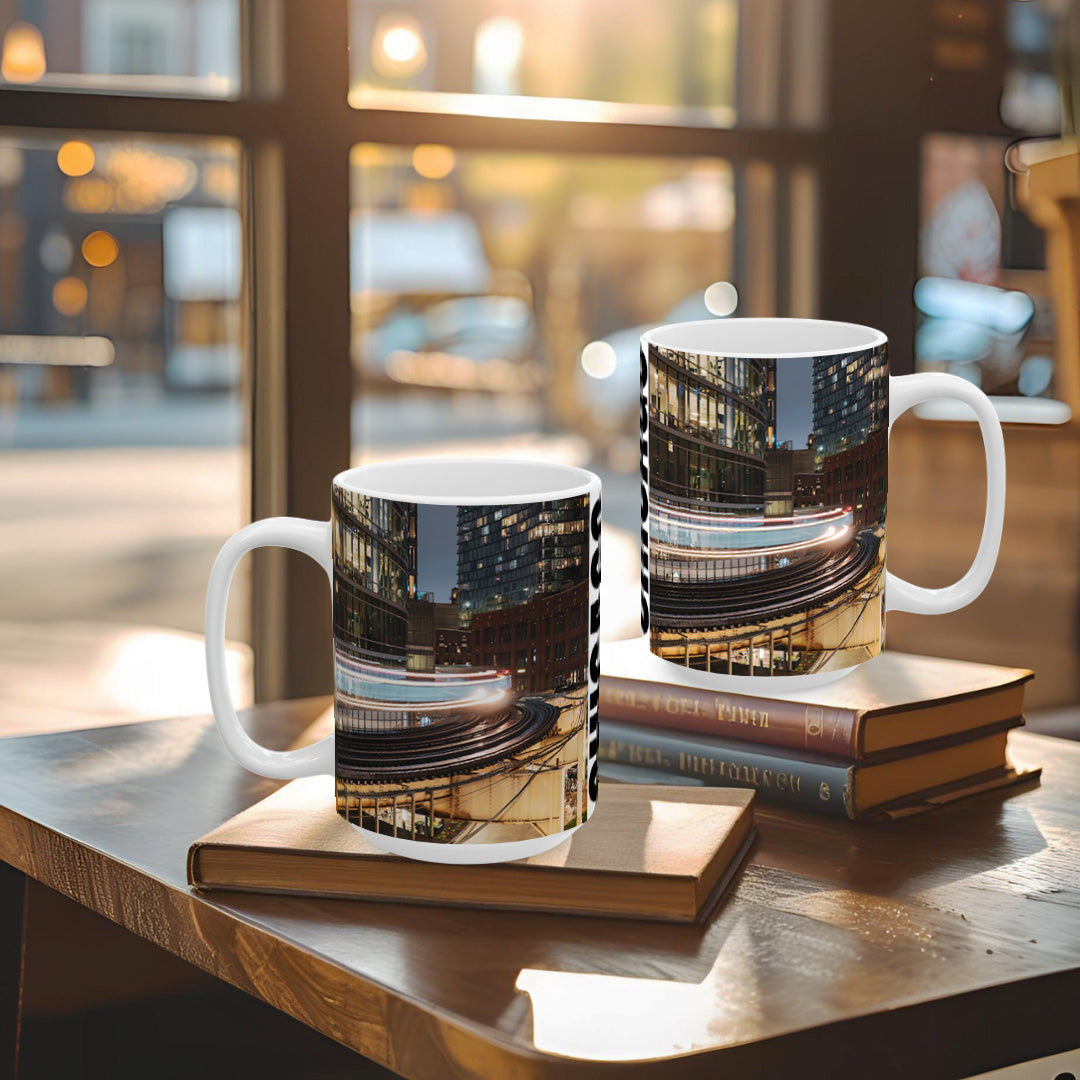 Chicago Coffee Mug, Coffee Gift for Her or Him, Coffee Cup Custom, Kitchen Decor, Small Office Gift, Gifts for Mom, Dad, Coworker, Employees