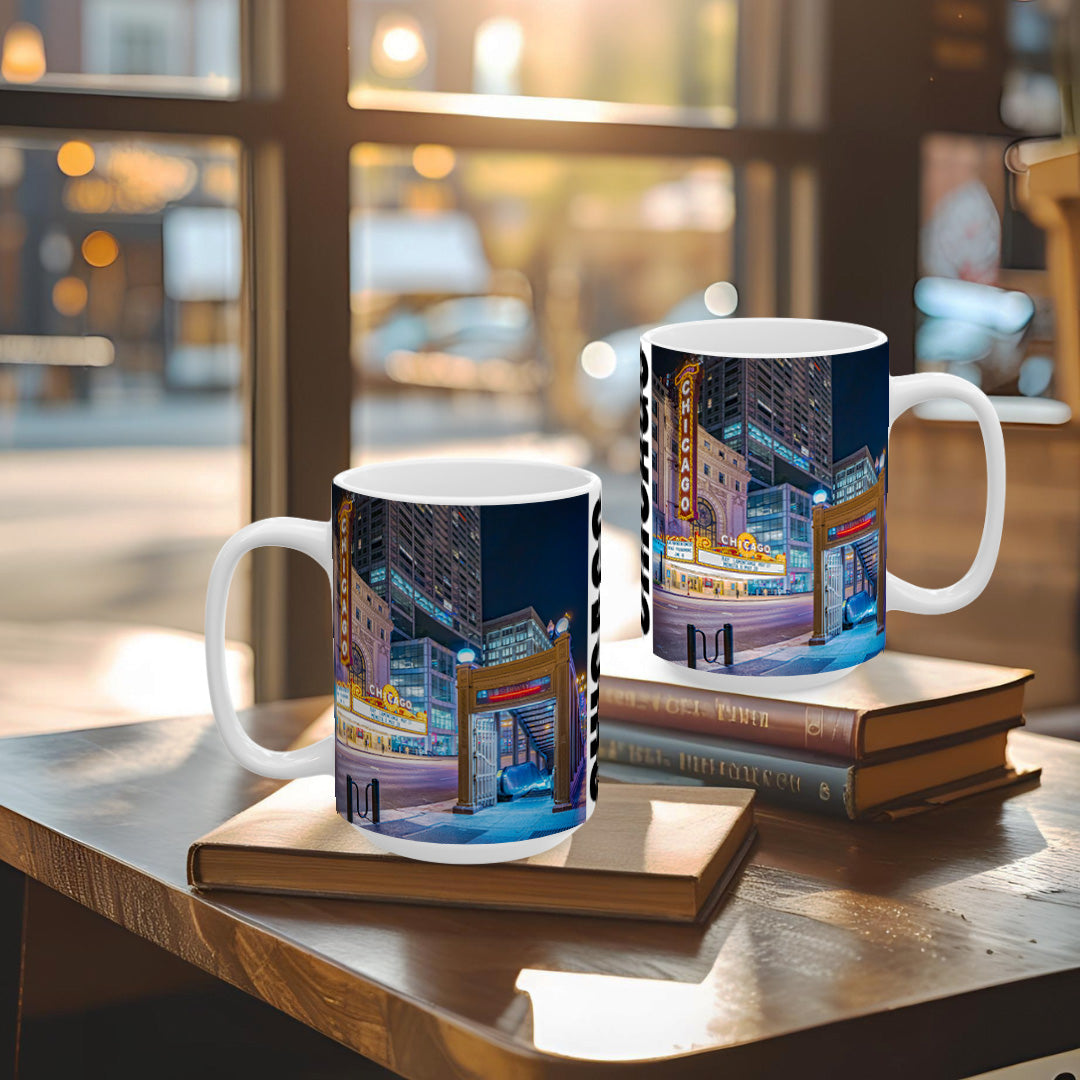 Chicago Coffee Mug, Coffee Gift for Her or Him, Coffee Cup Custom, Kitchen Decor, Small Office Gift, Gifts for Mom, Dad, Coworker, Employees