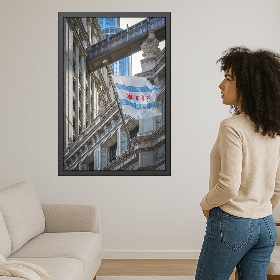 Own Chicago: Chicago Flag Limited Edition Cityscape Photography Print – Fine Art, Semi-Gloss, or Matte – Framed or Unframed Luxury Wall Art