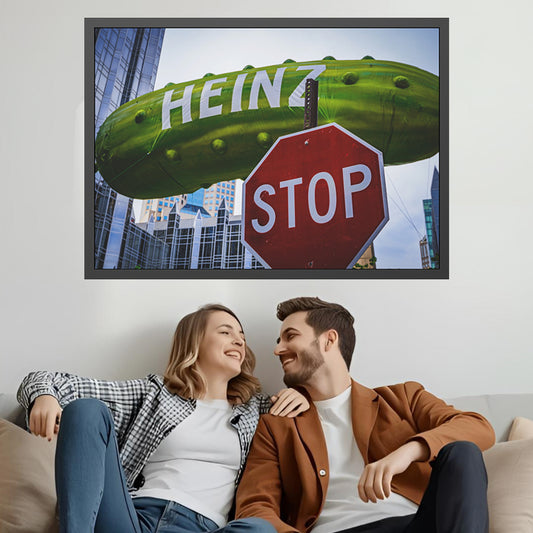 A STOP sign and a Pickle – Modern City Photography Print