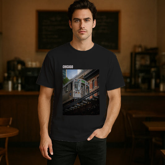 Chicago L-Train Comfort Colors 1717 Tee – Vintage Garment-Dyed Shirt | Real Photography Design