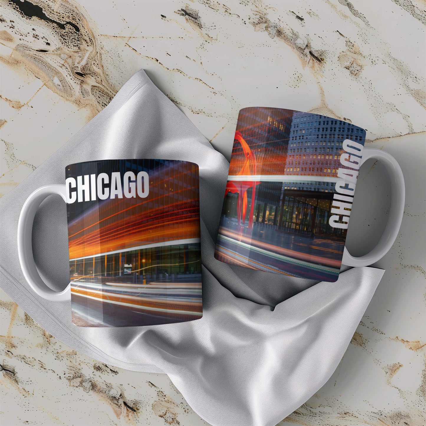 Chicago Coffee Mug, Coffee Gift for Her or Him, Coffee Cup Custom, Kitchen Decor, Small Office Gift, Gifts for Mom, Dad, Coworker, Employees