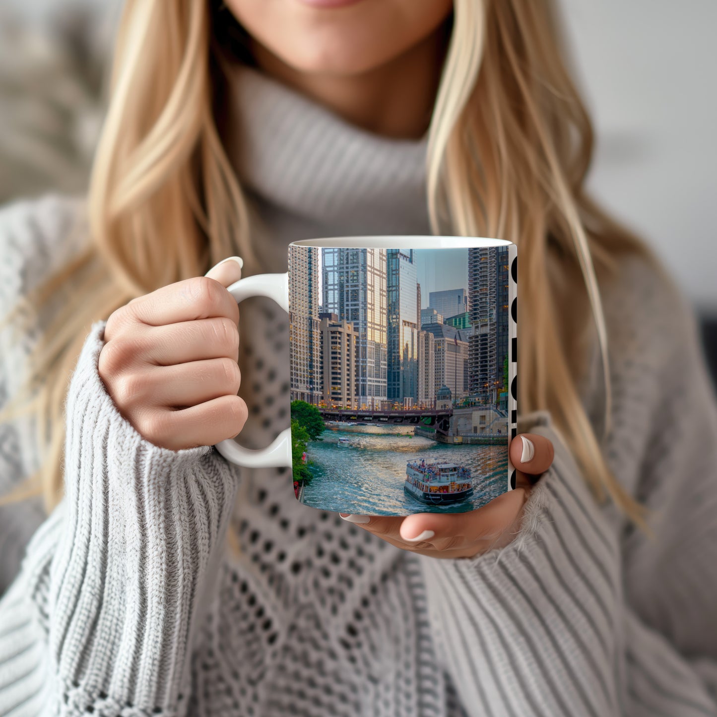 Chicago Coffee Mug, Coffee Gift for Her or Him, Coffee Cup Custom, Kitchen Decor, Small Office Gift, Gifts for Mom, Dad, Coworker, Employees