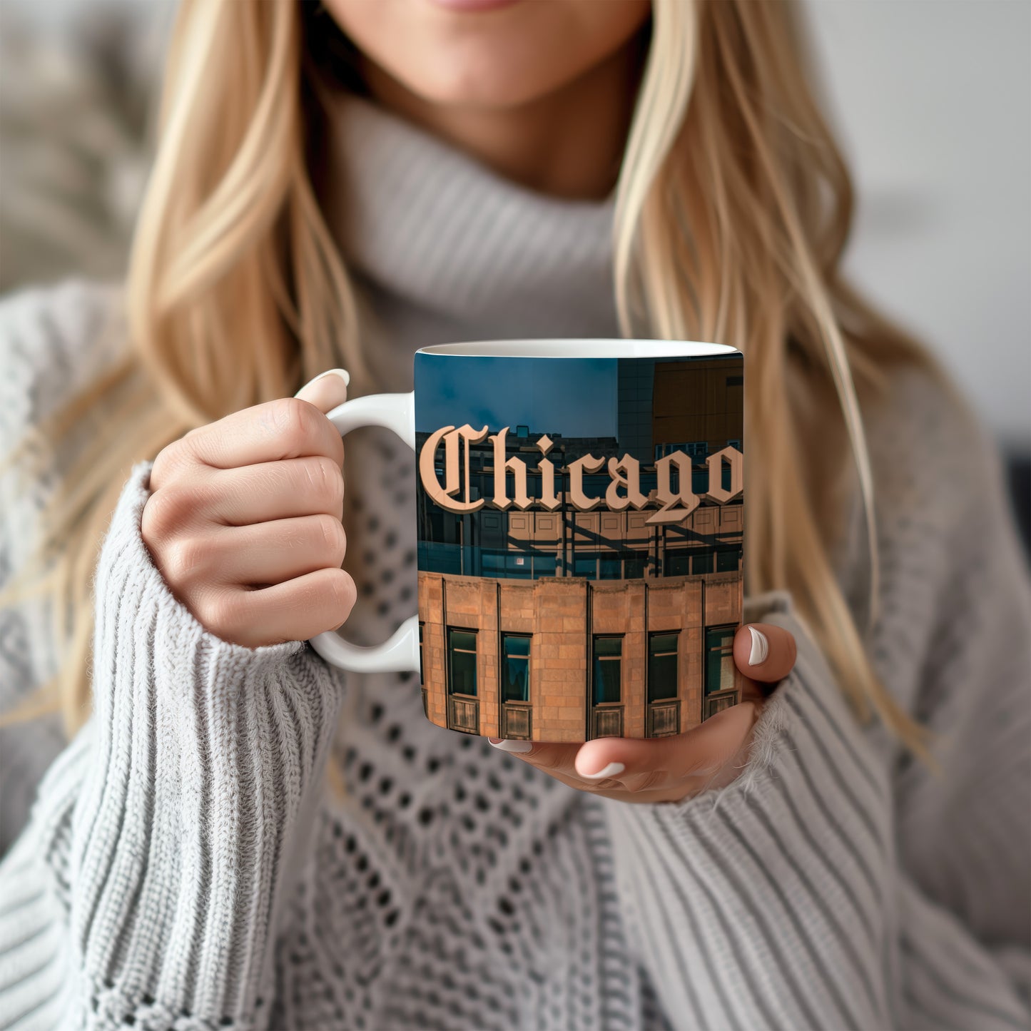 Chicago Coffee Mug, Coffee Gift for Her or Him, Coffee Cup Custom, Kitchen Decor, Small Office Gift, Gifts for Mom, Dad, Coworker, Employees