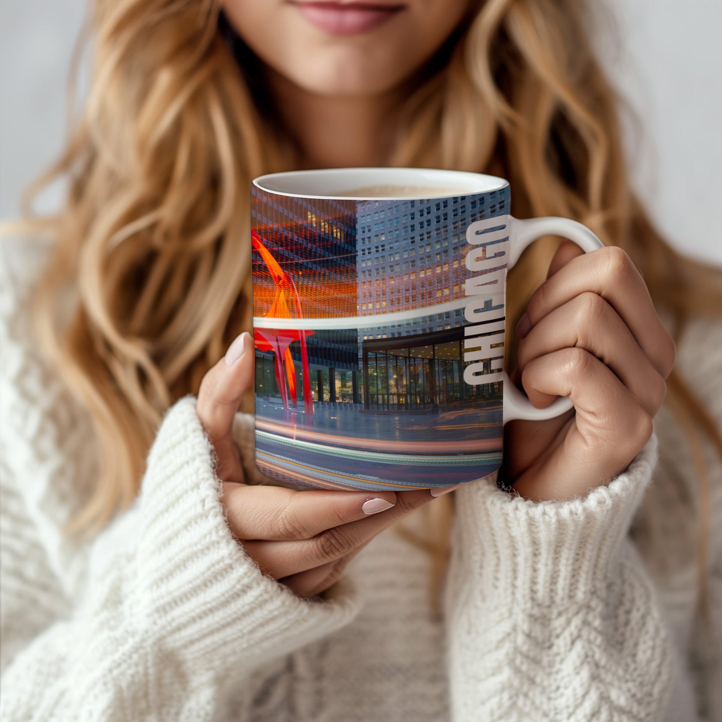Chicago Coffee Mug, Coffee Gift for Her or Him, Coffee Cup Custom, Kitchen Decor, Small Office Gift, Gifts for Mom, Dad, Coworker, Employees