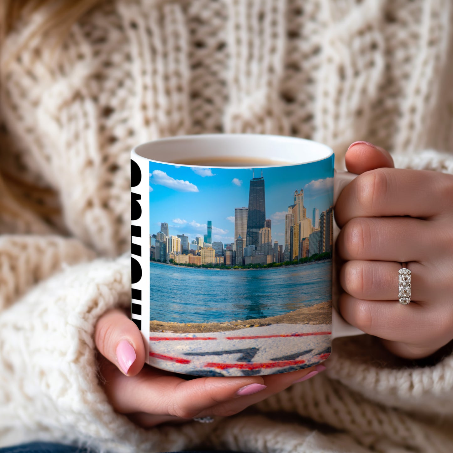 Chicago Coffee Mug, Coffee Gift for Her or Him, Coffee Cup Custom, Kitchen Decor, Small Office Gift, Gifts for Mom, Dad, Coworker, Employees
