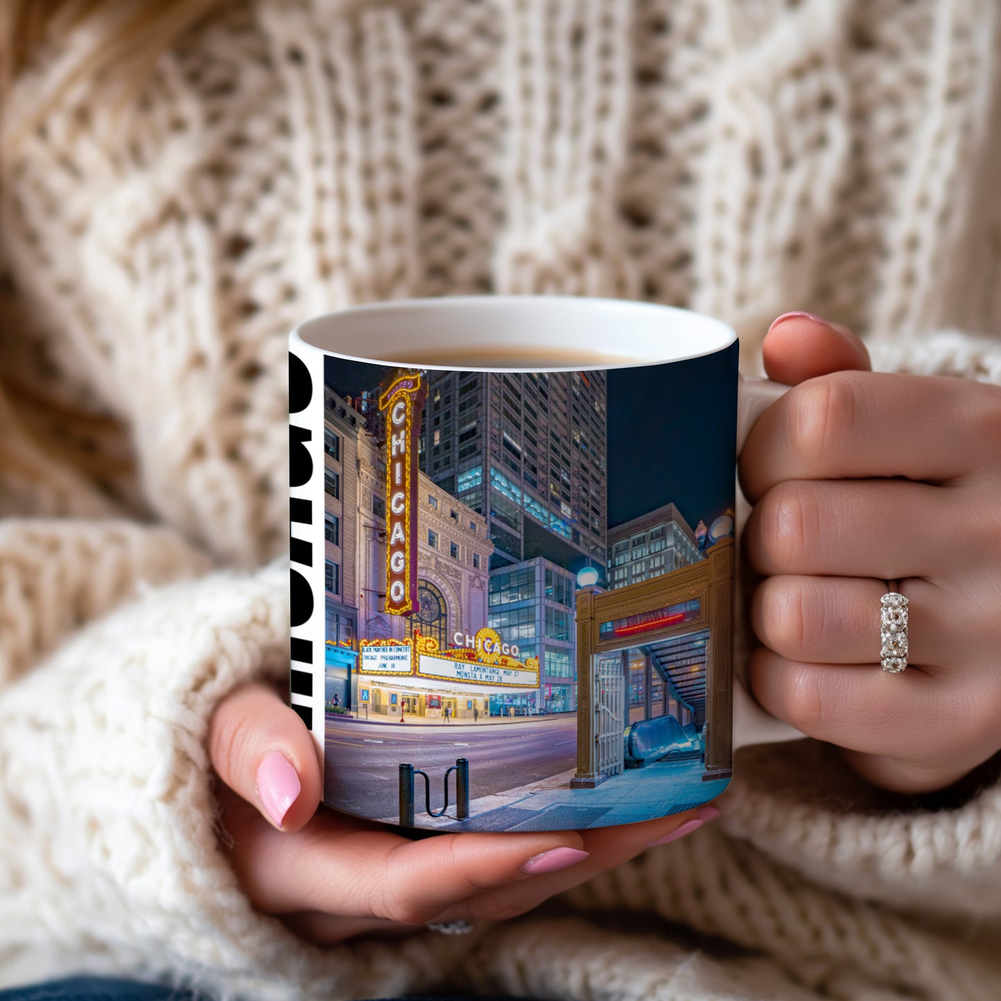 Chicago Coffee Mug, Coffee Gift for Her or Him, Coffee Cup Custom, Kitchen Decor, Small Office Gift, Gifts for Mom, Dad, Coworker, Employees
