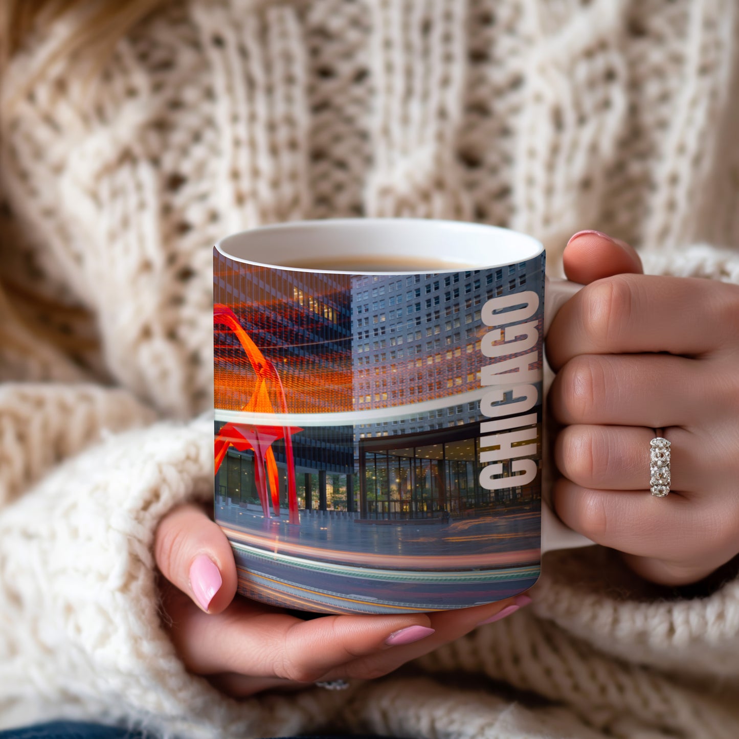 Chicago Coffee Mug, Coffee Gift for Her or Him, Coffee Cup Custom, Kitchen Decor, Small Office Gift, Gifts for Mom, Dad, Coworker, Employees