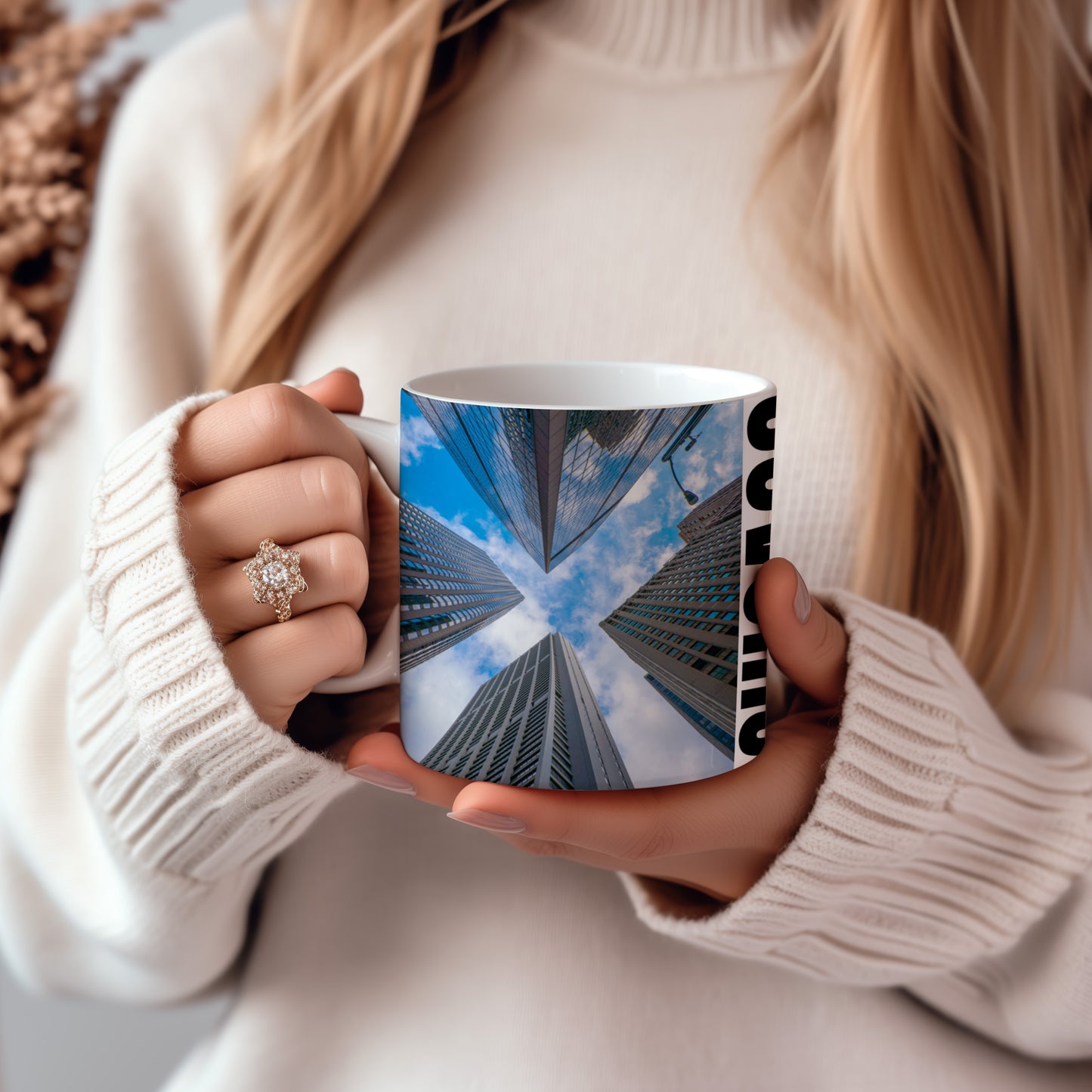 Chicago Coffee Mug, Coffee Gift for Her or Him, Coffee Cup Custom, Kitchen Decor, Small Office Gift, Gifts for Mom, Dad, Coworker, Employees