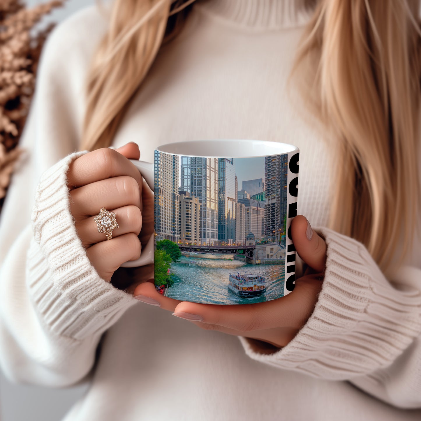Chicago Coffee Mug, Coffee Gift for Her or Him, Coffee Cup Custom, Kitchen Decor, Small Office Gift, Gifts for Mom, Dad, Coworker, Employees