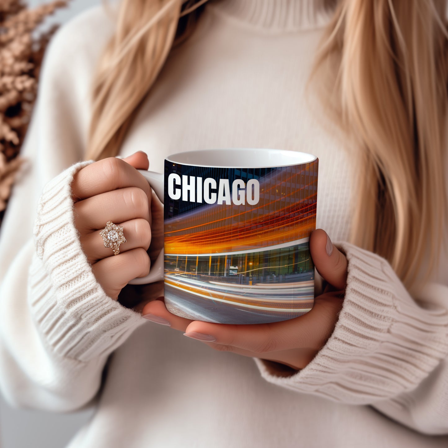 Chicago Coffee Mug, Coffee Gift for Her or Him, Coffee Cup Custom, Kitchen Decor, Small Office Gift, Gifts for Mom, Dad, Coworker, Employees