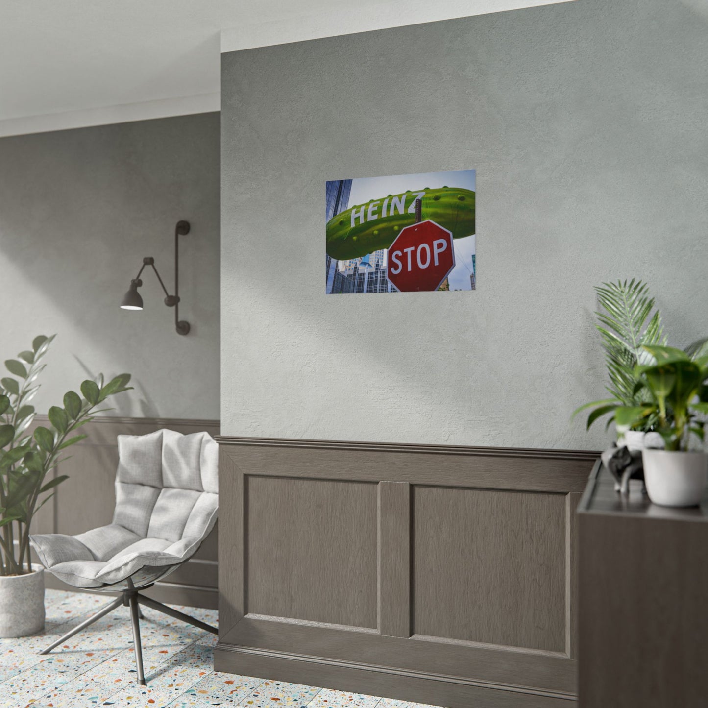 A STOP sign and a Pickle – Modern City Photography Print