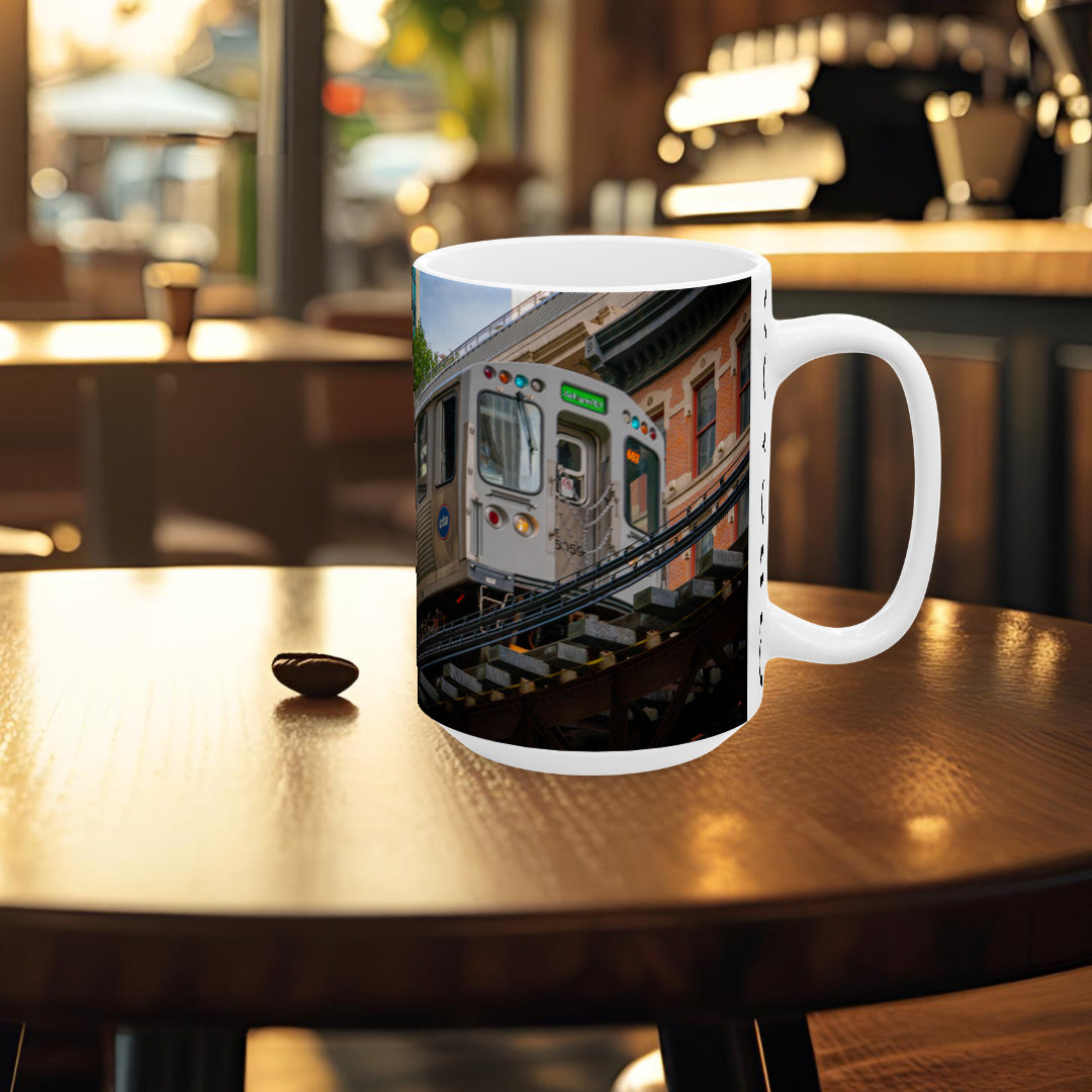 Chicago L-Train Coffee Mug – Real City Photography | 11oz & 15oz Ceramic Mug