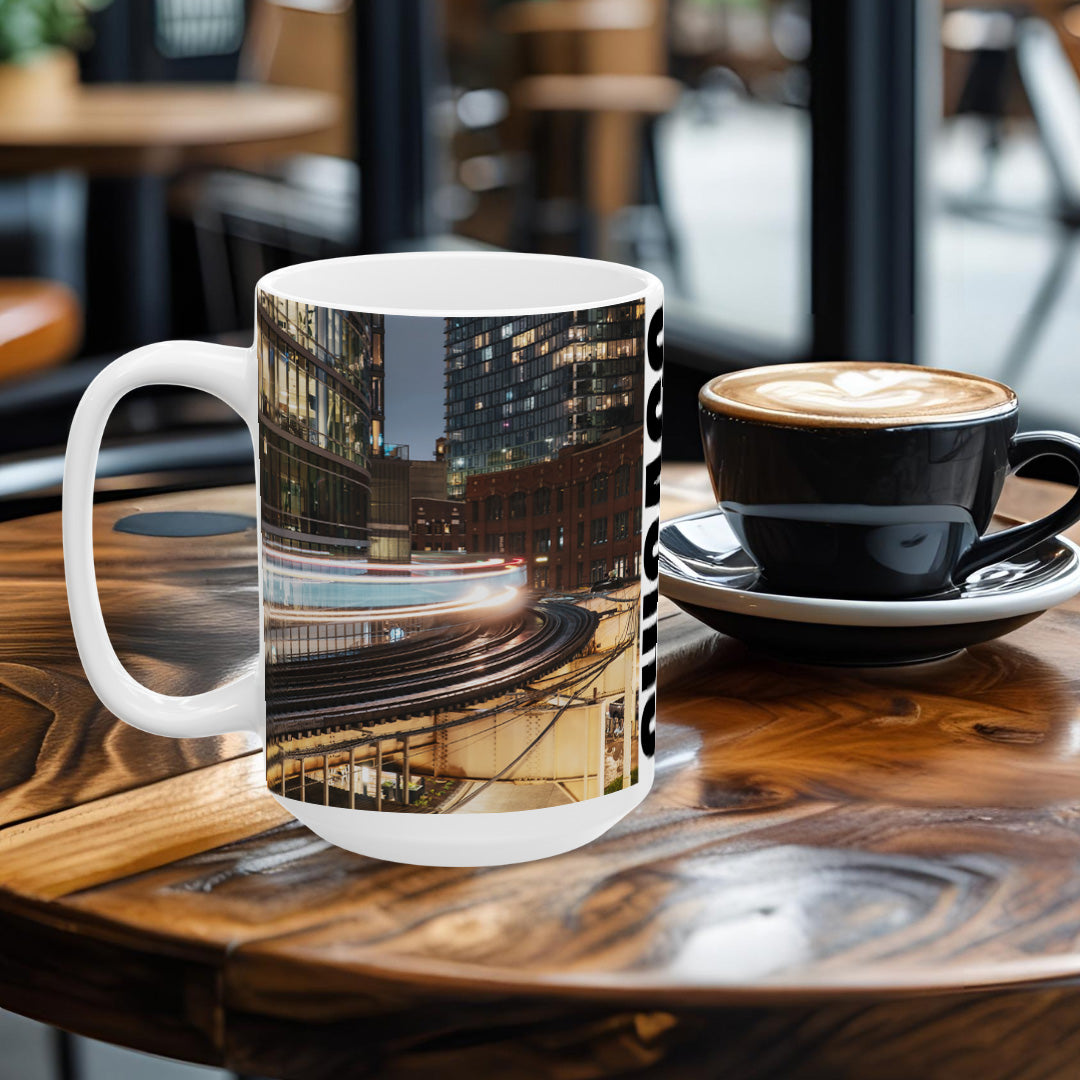 Chicago Coffee Mug, Coffee Gift for Her or Him, Coffee Cup Custom, Kitchen Decor, Small Office Gift, Gifts for Mom, Dad, Coworker, Employees
