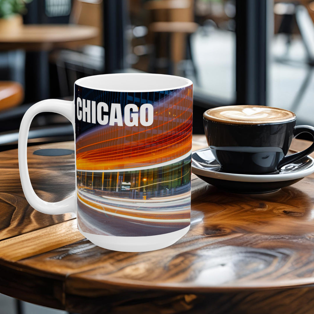 Chicago Coffee Mug, Coffee Gift for Her or Him, Coffee Cup Custom, Kitchen Decor, Small Office Gift, Gifts for Mom, Dad, Coworker, Employees
