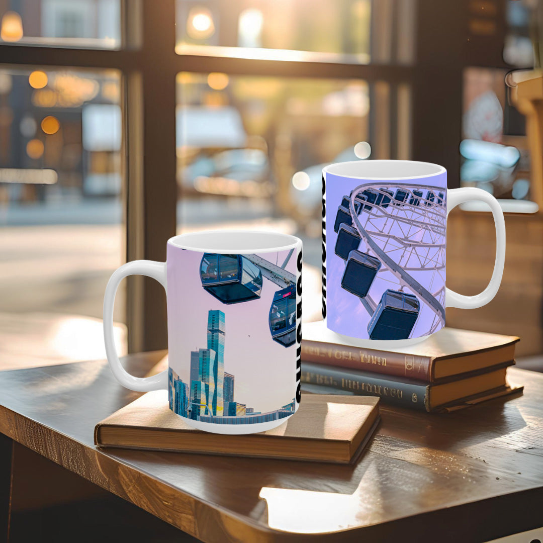 Chicago Coffee Mug, Coffee Gift for Her or Him, Coffee Cup Custom, Kitchen Decor, Small Office Gift, Gifts for Mom, Dad, Coworker, Employees