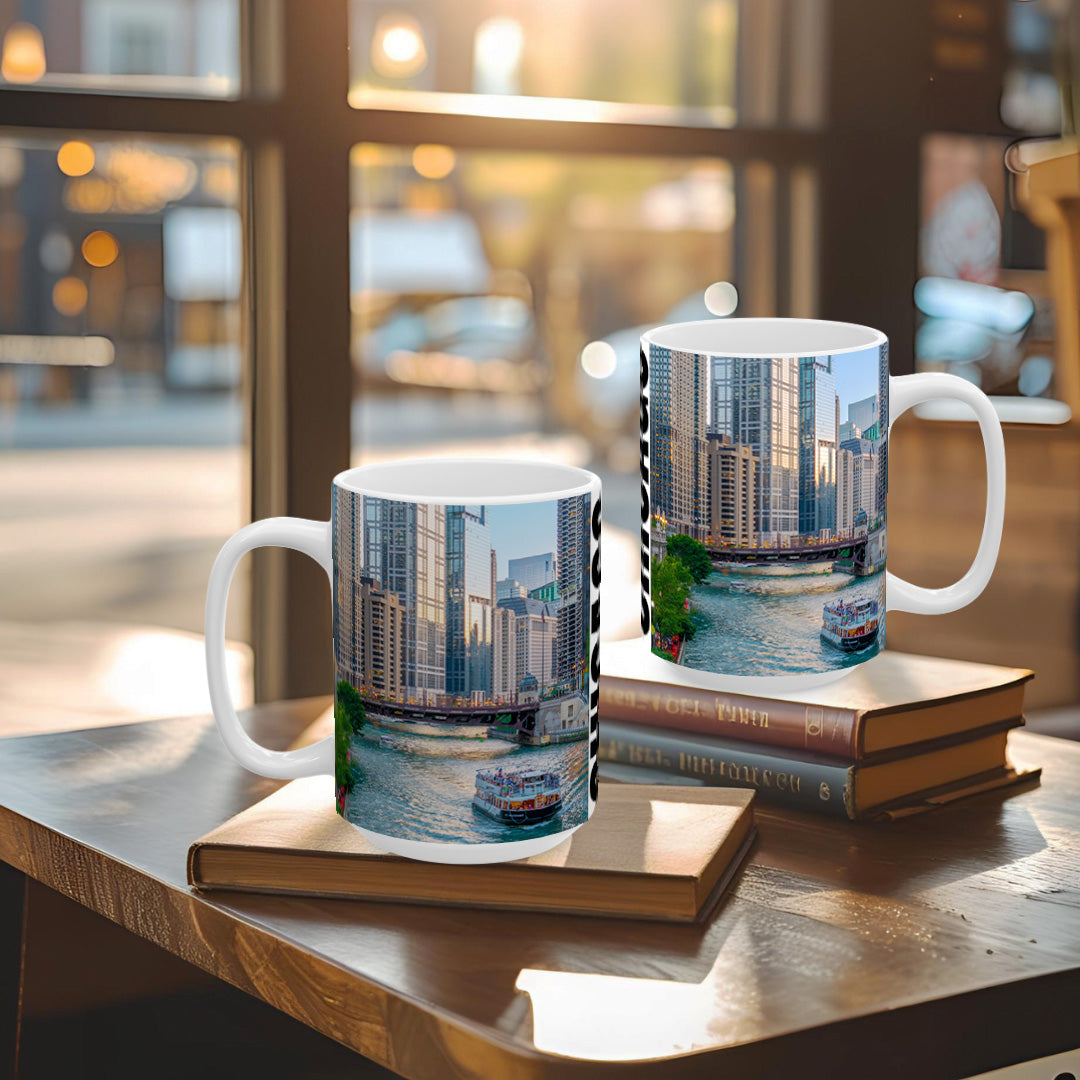 Chicago Coffee Mug, Coffee Gift for Her or Him, Coffee Cup Custom, Kitchen Decor, Small Office Gift, Gifts for Mom, Dad, Coworker, Employees