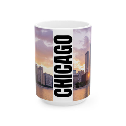 Coffee with the Hancock Tower at Golden Hour – Chicago Skyline in Your Hands
