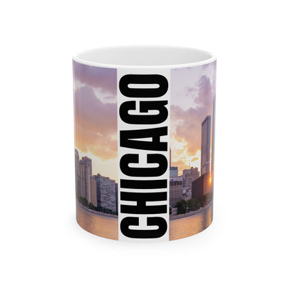 Coffee with the Hancock Tower at Golden Hour – Chicago Skyline in Your Hands