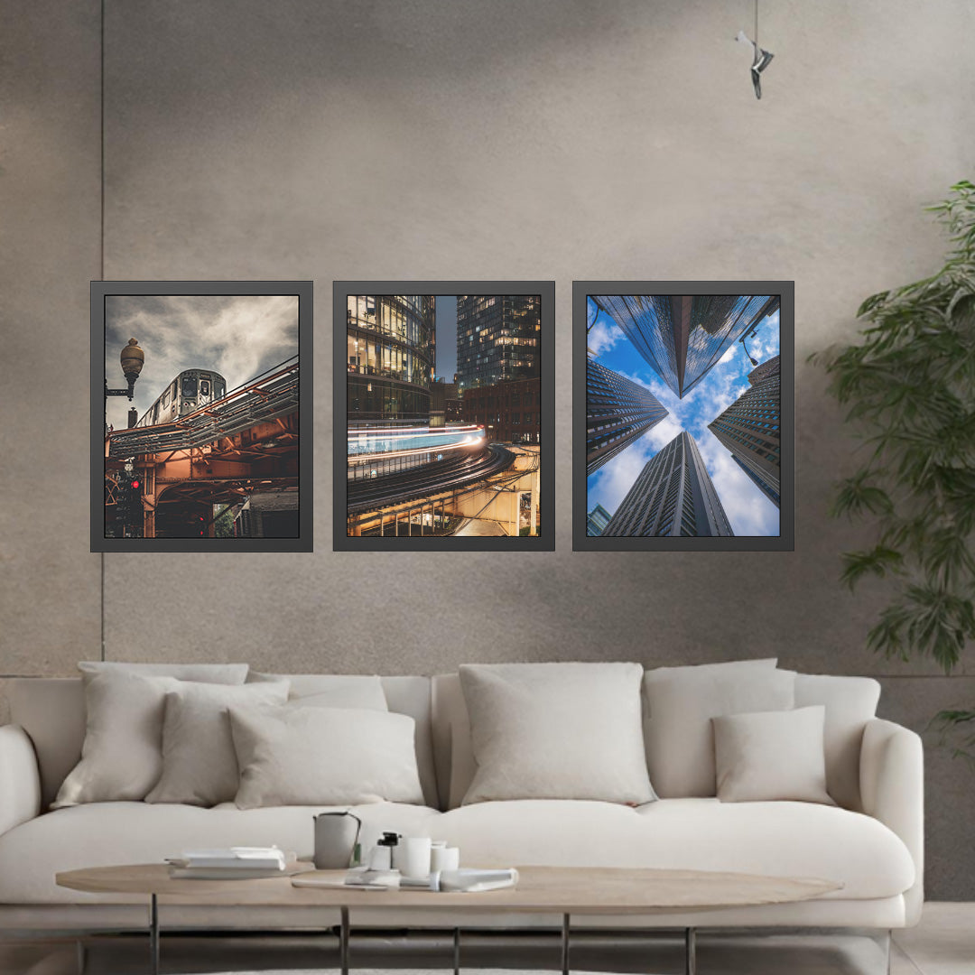 Own Chicago: Moody Train Limited Edition Cityscape Photography Print – Fine Art, Semi-Gloss, or Matte – Framed or Unframed Luxury Wall Art