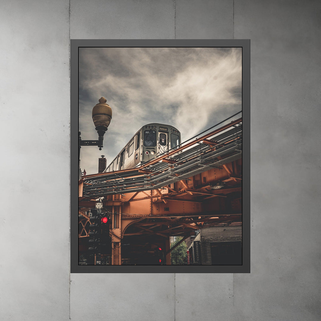 Own Chicago: Moody Train Limited Edition Cityscape Photography Print – Fine Art, Semi-Gloss, or Matte – Framed or Unframed Luxury Wall Art