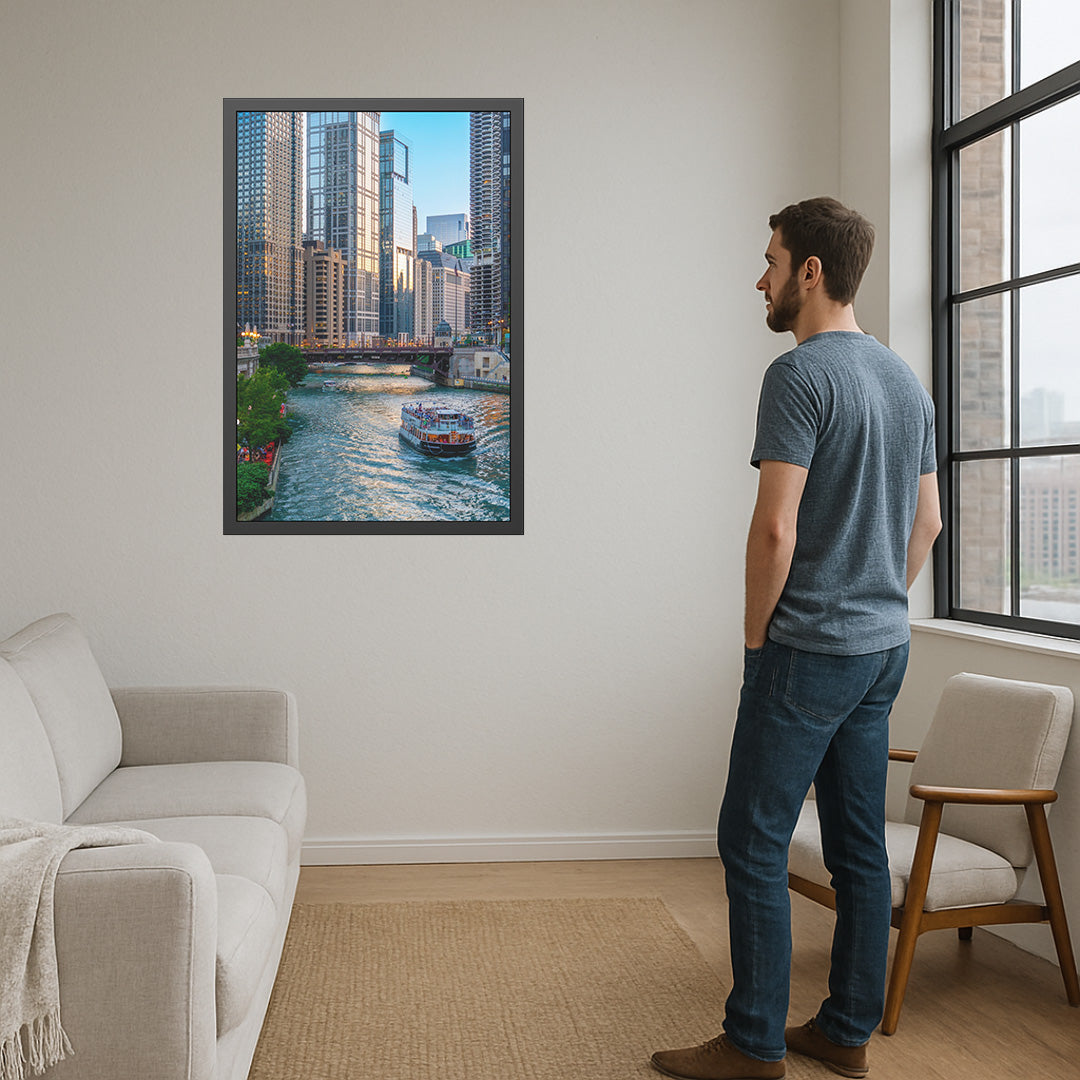 Own Chicago: Chicago River Limited Edition Cityscape Photography Print – Fine Art, Semi-Gloss, or Matte – Framed or Unframed Luxury Wall Art