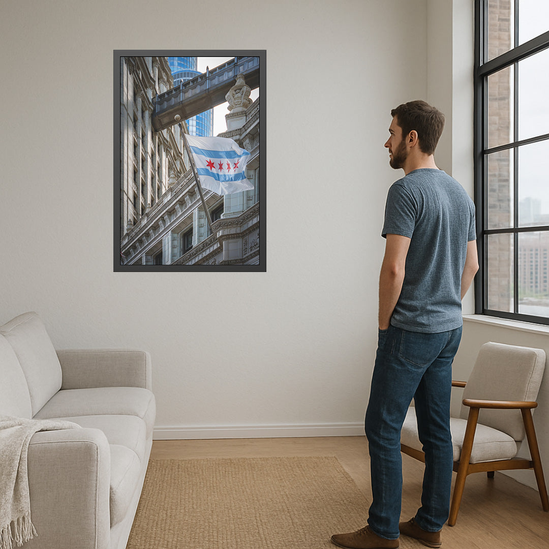 Own Chicago: Chicago Flag Limited Edition Cityscape Photography Print – Fine Art, Semi-Gloss, or Matte – Framed or Unframed Luxury Wall Art