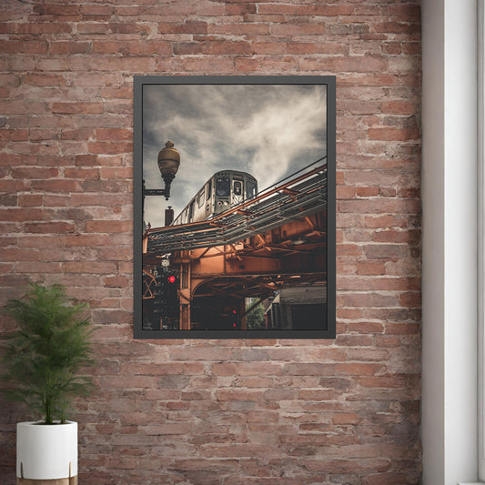 Own Chicago: Moody Train Limited Edition Cityscape Photography Print – Fine Art, Semi-Gloss, or Matte – Framed or Unframed Luxury Wall Art