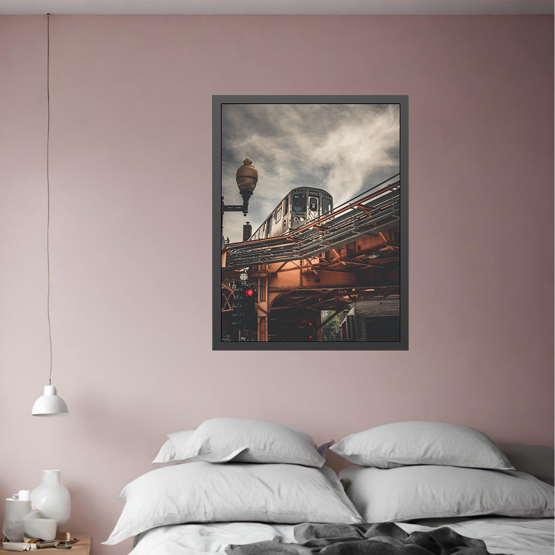 Own Chicago: Moody Train Limited Edition Cityscape Photography Print – Fine Art, Semi-Gloss, or Matte – Framed or Unframed Luxury Wall Art