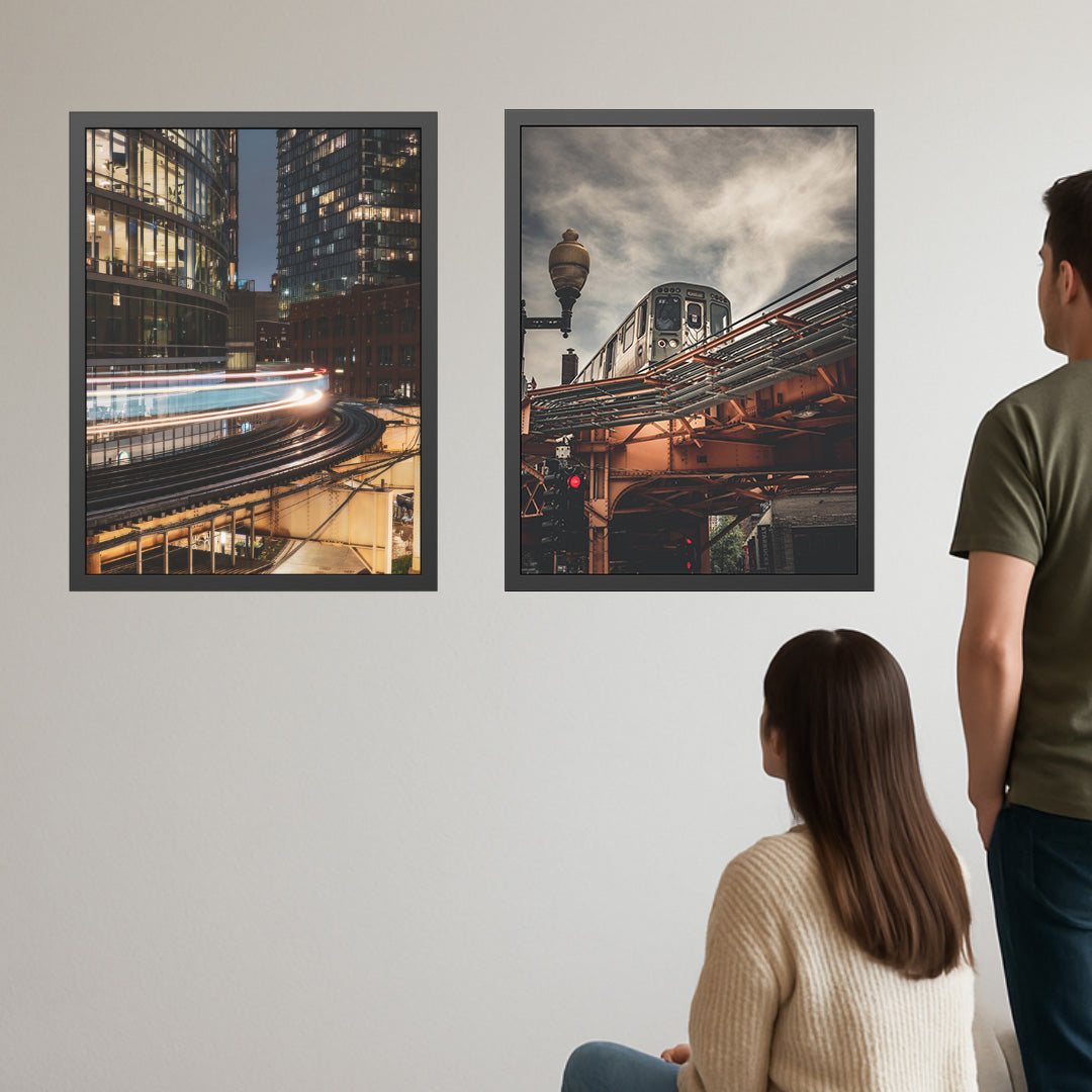Own Chicago: Moody Train Limited Edition Cityscape Photography Print – Fine Art, Semi-Gloss, or Matte – Framed or Unframed Luxury Wall Art