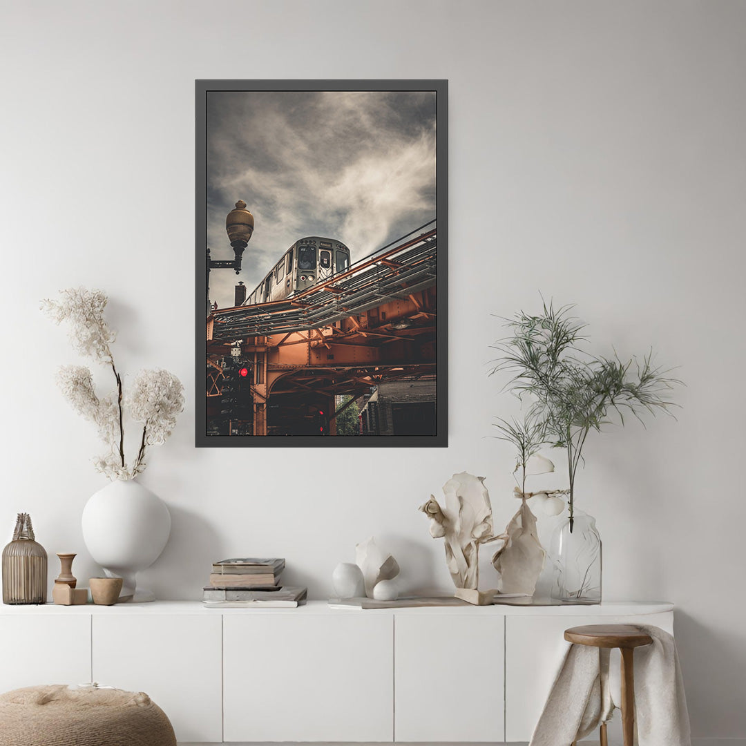Own Chicago: Moody Train Limited Edition Cityscape Photography Print – Fine Art, Semi-Gloss, or Matte – Framed or Unframed Luxury Wall Art