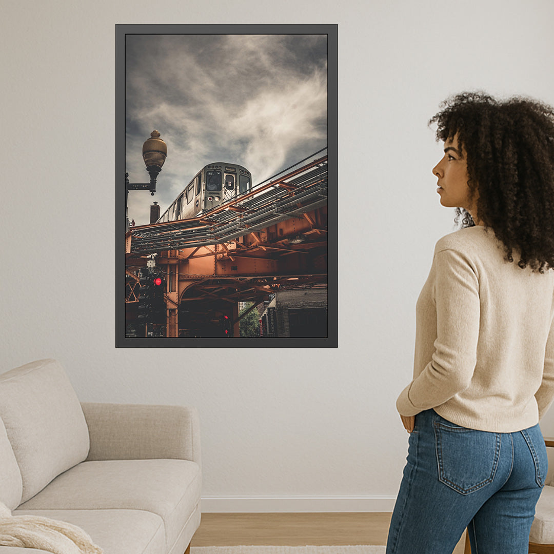 Own Chicago: Moody Train Limited Edition Cityscape Photography Print – Fine Art, Semi-Gloss, or Matte – Framed or Unframed Luxury Wall Art