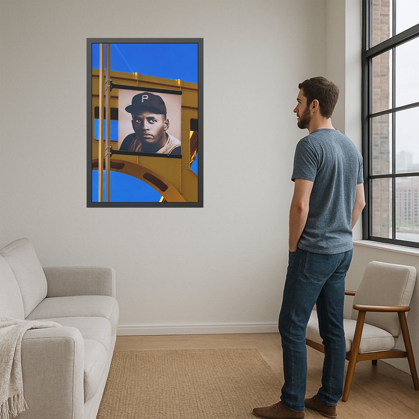 Own Pittsburgh: Limited Edition Roberto Clemente Photography Print – Featuring the Golden Triangle, Steelers, Penguins, Yellow Bridges & More – Fine Art, Semi-Gloss, or Matte – Framed or Unframed Luxury Wall Art
