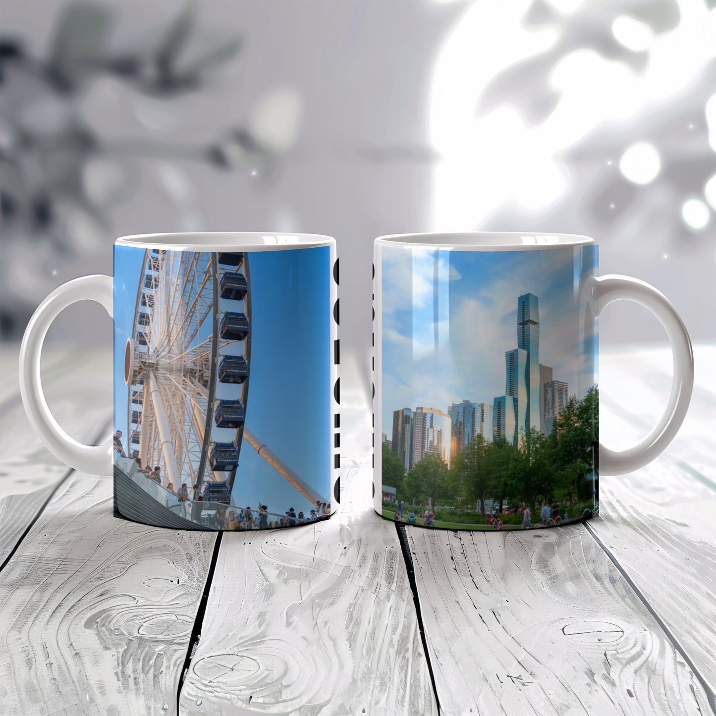 Chicago Coffee Mug, Coffee Gift for Her or Him, Coffee Cup Custom, Kitchen Decor, Small Office Gift, Gifts for Mom, Dad, Coworker, Employees