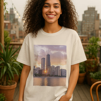 From Dusk to Dawn – Chicago’s Glow, Captured in Cotton