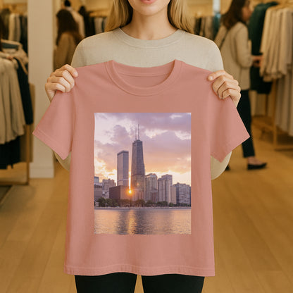 From Dusk to Dawn – Chicago’s Glow, Captured in Cotton