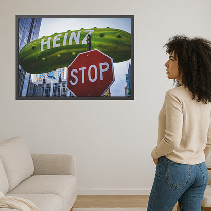 A STOP sign and a Pickle – Modern City Photography Print