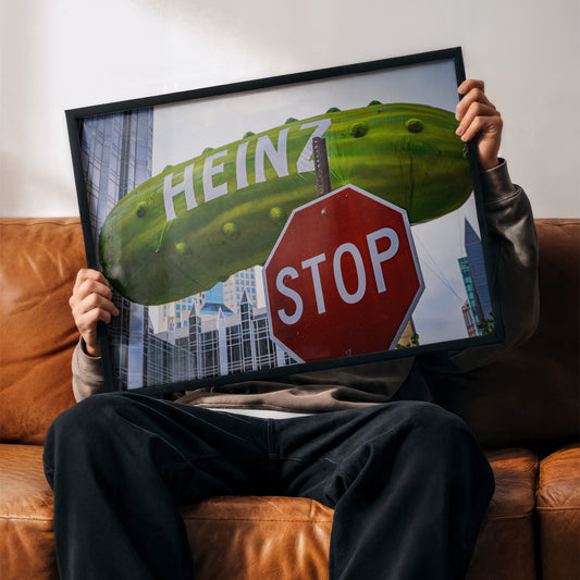 A STOP sign and a Pickle – Modern City Photography Print