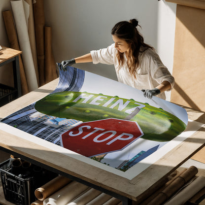 A STOP sign and a Pickle – Modern City Photography Print