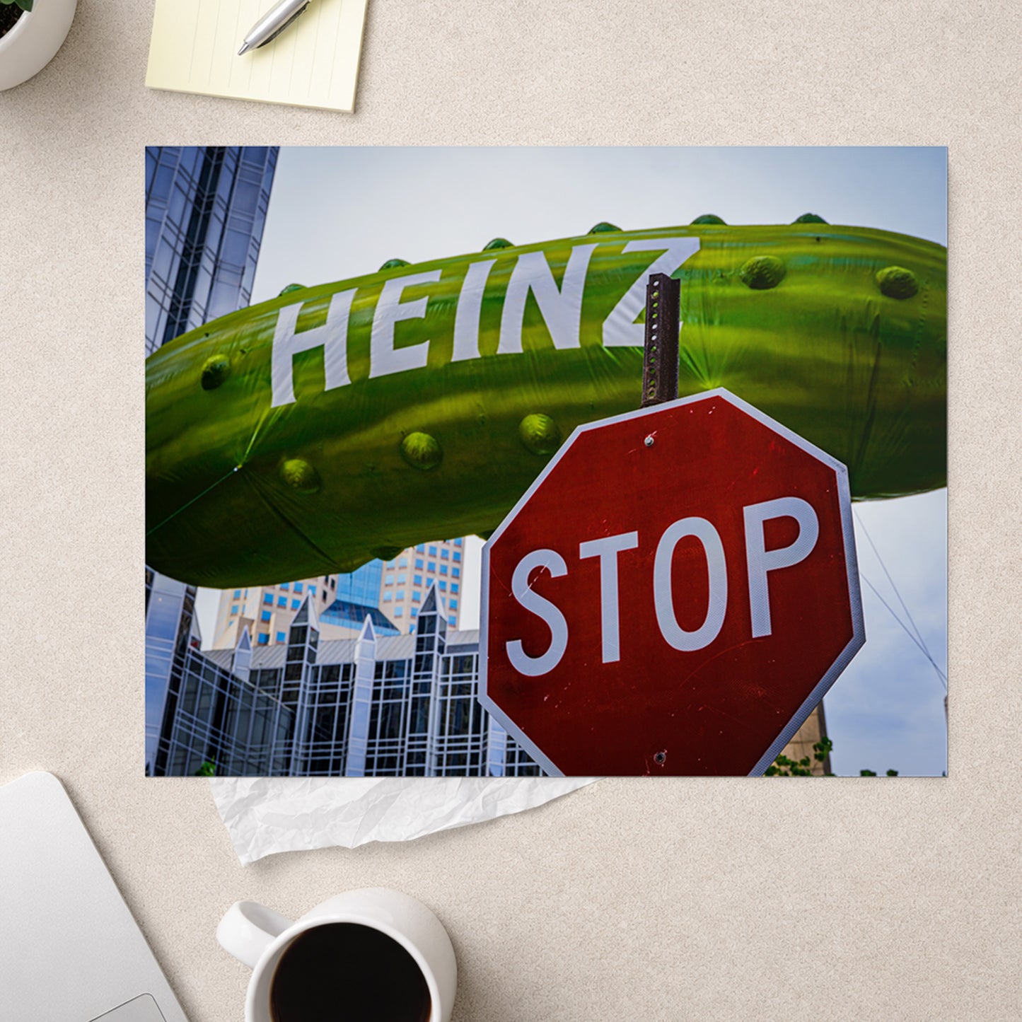 A STOP sign and a Pickle – Modern City Photography Print