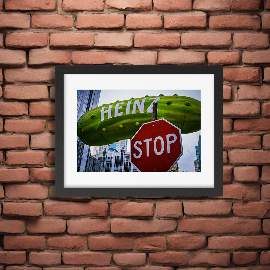 A STOP sign and a Pickle – Modern City Photography Print