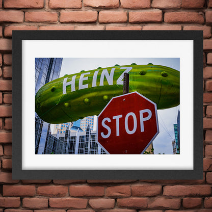 A STOP sign and a Pickle – Modern City Photography Print