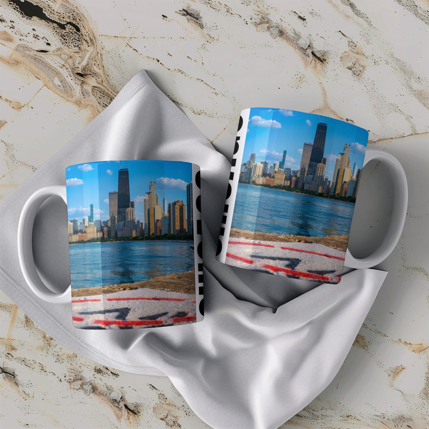 Chicago Coffee Mug, Coffee Gift for Her or Him, Coffee Cup Custom, Kitchen Decor, Small Office Gift, Gifts for Mom, Dad, Coworker, Employees