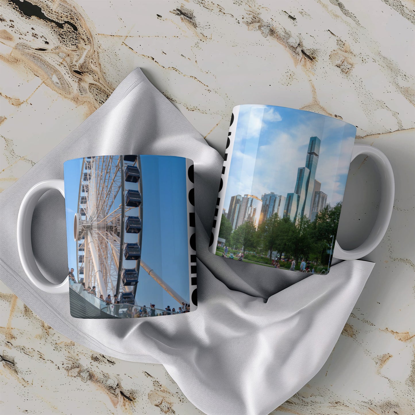 Chicago Coffee Mug, Coffee Gift for Her or Him, Coffee Cup Custom, Kitchen Decor, Small Office Gift, Gifts for Mom, Dad, Coworker, Employees