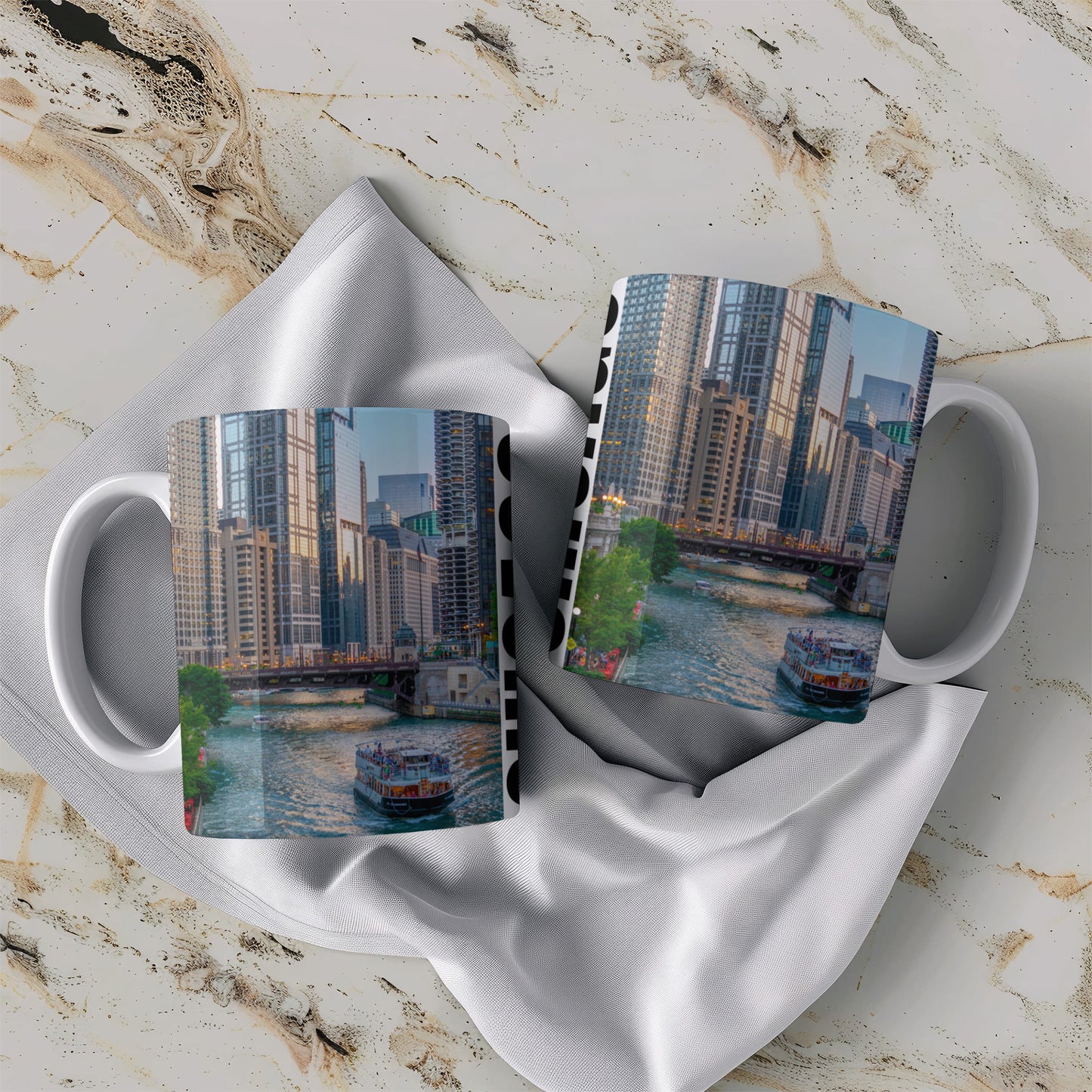 Chicago Coffee Mug, Coffee Gift for Her or Him, Coffee Cup Custom, Kitchen Decor, Small Office Gift, Gifts for Mom, Dad, Coworker, Employees
