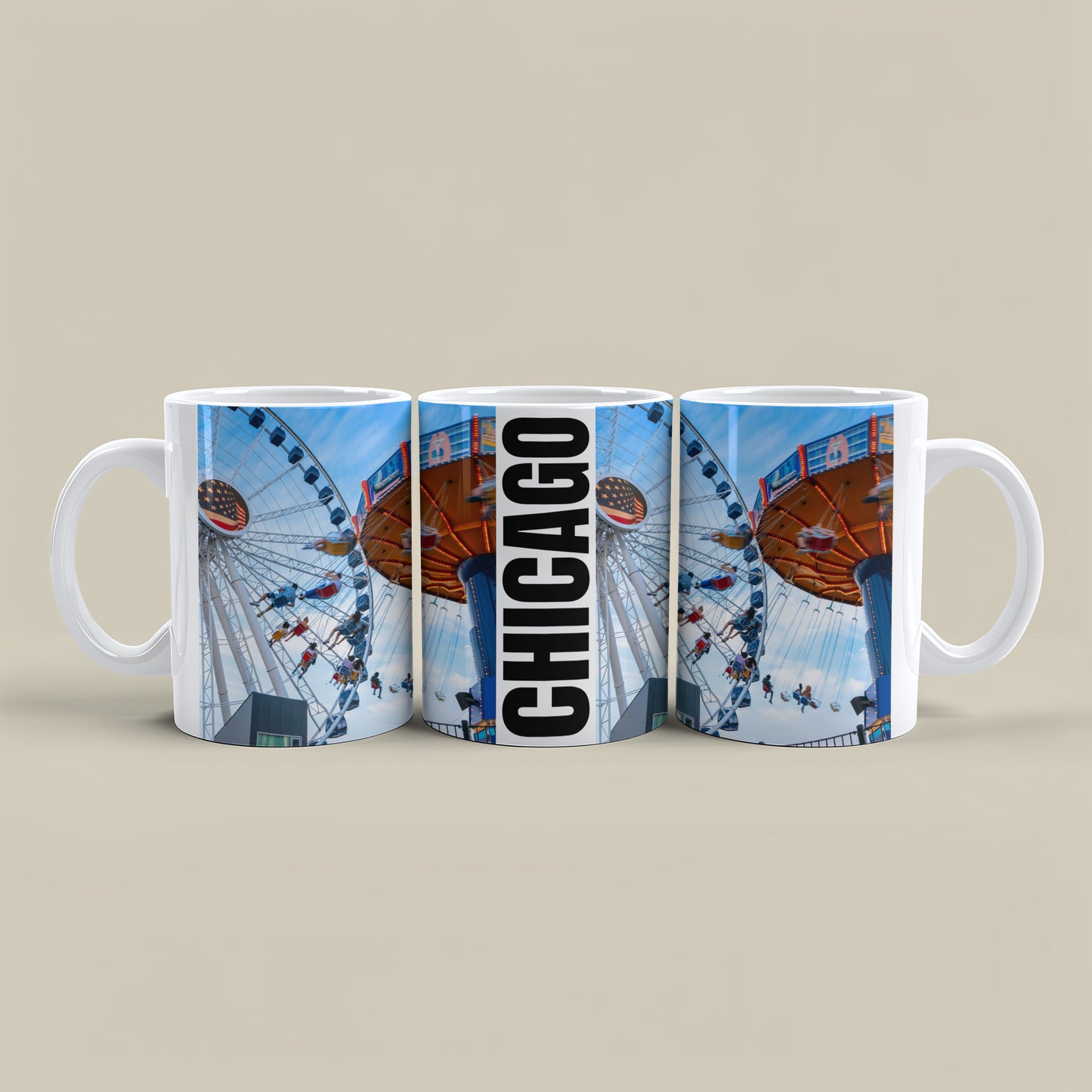 Chicago Coffee Mug, Coffee Gift for Her or Him, Coffee Cup Custom, Kitchen Decor, Small Office Gift, Gifts for Mom, Dad, Coworker, Employees