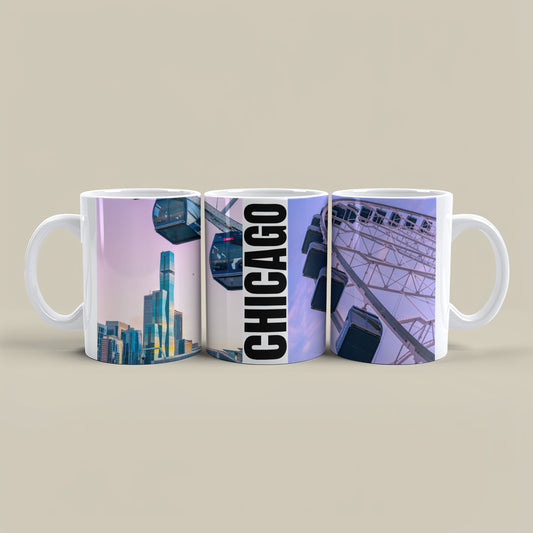 Chicago Coffee Mug, Coffee Gift for Her or Him, Coffee Cup Custom, Kitchen Decor, Small Office Gift, Gifts for Mom, Dad, Coworker, Employees