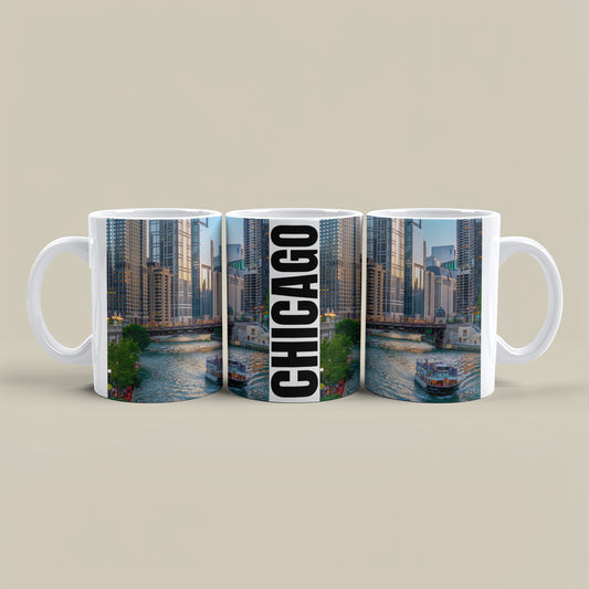 Chicago Coffee Mug, Coffee Gift for Her or Him, Coffee Cup Custom, Kitchen Decor, Small Office Gift, Gifts for Mom, Dad, Coworker, Employees