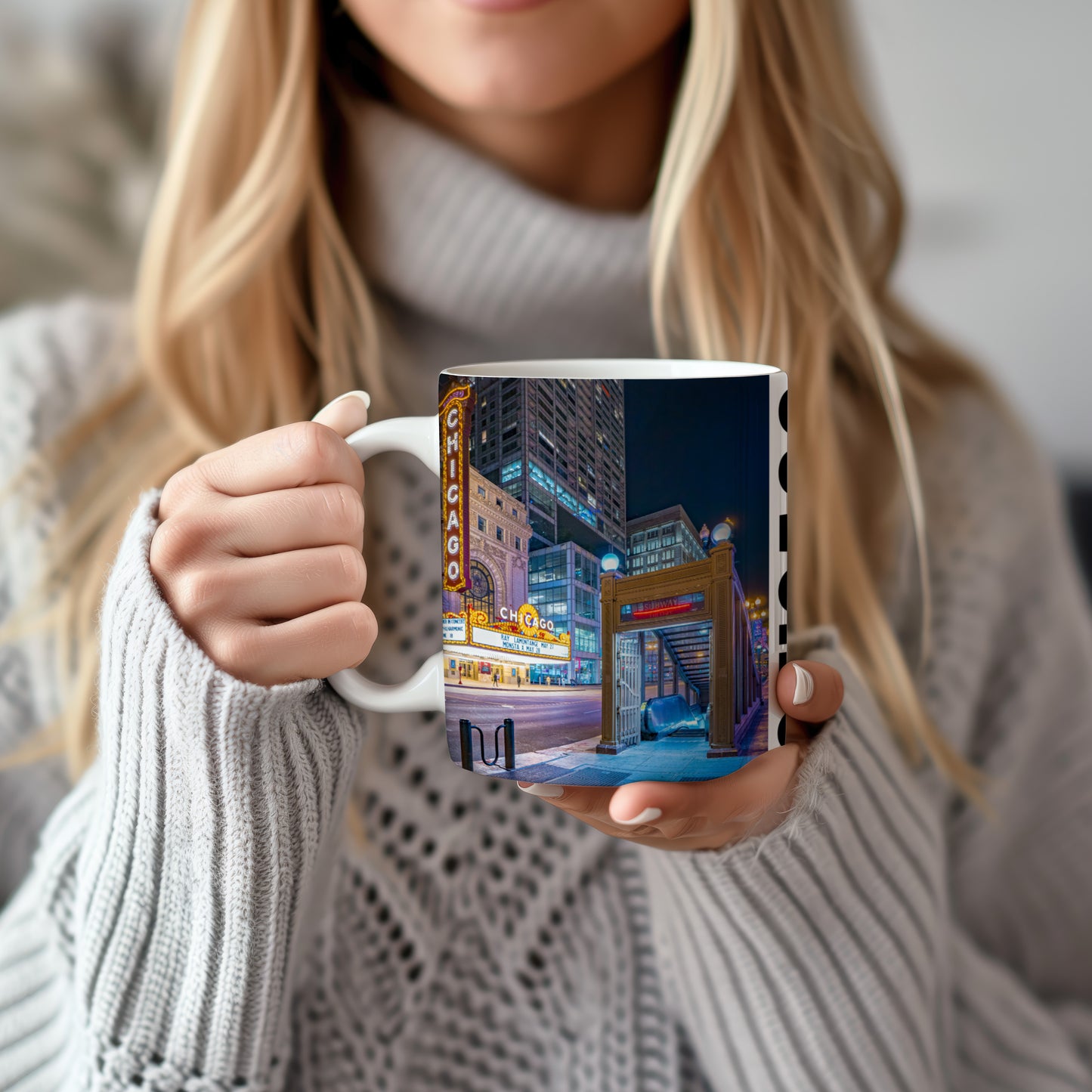 Chicago Coffee Mug, Coffee Gift for Her or Him, Coffee Cup Custom, Kitchen Decor, Small Office Gift, Gifts for Mom, Dad, Coworker, Employees